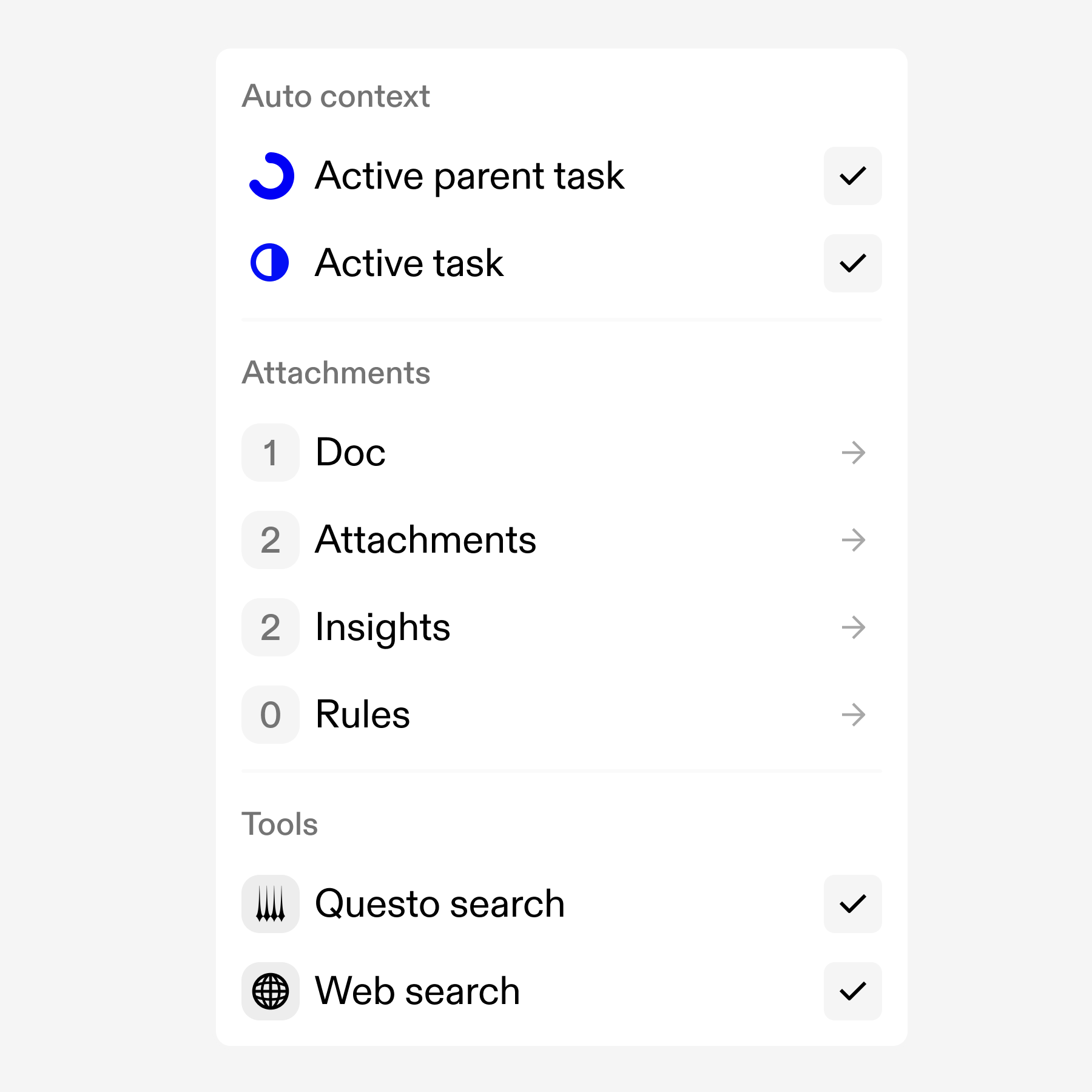 Self-assembling context